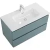 BelBagno KRAFT-800-2C-SO-AO База под раковину подвесная с фрезерованными ручками по всей длине фасада с двумя выкатн. ящ., Голубой Мат., 800x455x500