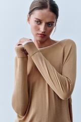 ZARA ТРИКОТАЖНЫЙ ДЖЕМПЕР, РЫЖЕВАТО-КОРИЧНЕВЫЙ