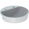 Geberit VariForm 500.783.01.2 Раковина полувстраиваемая в столешницу круглой формы, 50 см, с двумя отв. под смеситель, с отв. перелива