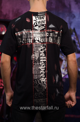 Affliction | Футболка мужская STACKED METAL A19008 спина