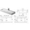 Duravit Vero 454120073 Раковина шлиф. с перел., с 3 отв. под смес., включая крепление, 1200x470мм, цвет: Белый