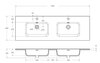 BelBagno BB1400-2-ETL Керамическая раковина с двумя чашами, 141x46.5, цвет: белый