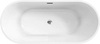 BelBagno Uno BB701-1600-730-K Отдельностоящая акриловая ванна в комплекте со сливом-переливом и донным клапаном, 160x73, цвет: белый