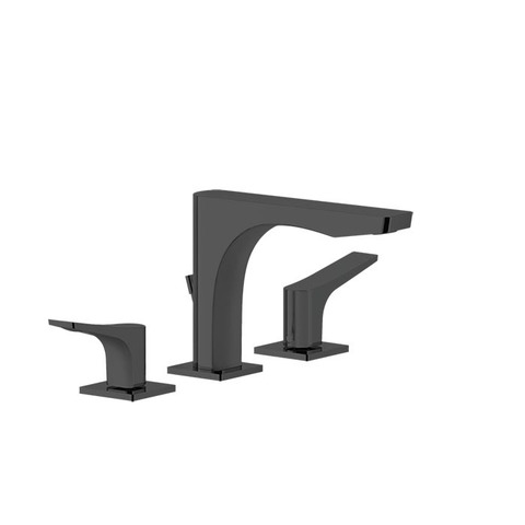 Gessi Rilievo 59011#299 Смеситель для раковины на 3 отв. с донным клапаном h=125мм, излив 154мм, цвет: nero XL