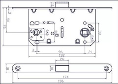 Защёлка врезная магнитная сантехническая ADDEN BAU WC-5096 MAG GRAPHITE (цвет ГРАФИТ)