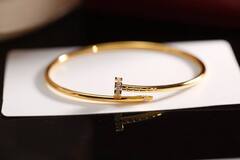 16781 - Браслет ГВОЗДЬ тонкий с камнями lux VGOLD