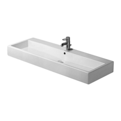 Duravit Vero 454120079 Раковина шлиф. с перел., без отв. под смес., включая крепление, 1200x470мм, цвет: Белый фото