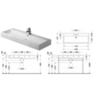 Duravit Vero 454120079 Раковина шлиф. с перел., без отв. под смес., включая крепление, 1200x470мм, цвет: Белый