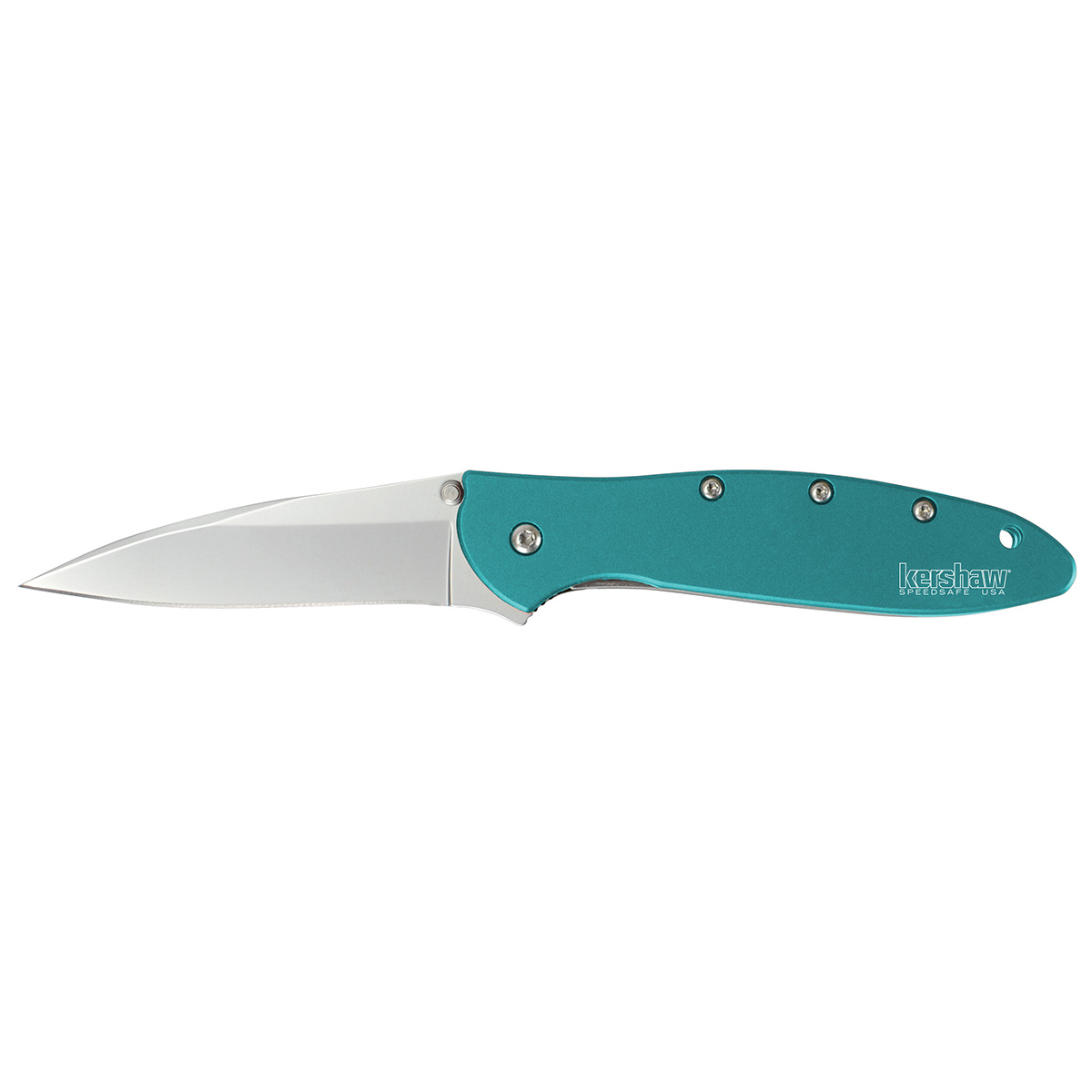 Полуавтоматический складной нож Kershaw Leek, сталь Sandvik 14C28N, рукоять алюминий, бирюзовый