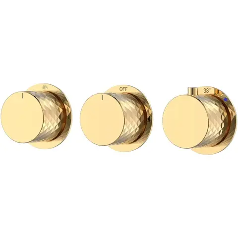 Boheme 124-T-3-G.1 Смеситель встроенный с термостатом STICK DIAMOND GOLD 3-проходной