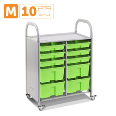 Мобильный стеллаж M с 10 контейнерами
