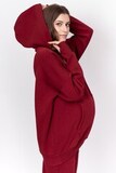Утепленный спортивный костюм для беременных и кормящих 16083 бордовый