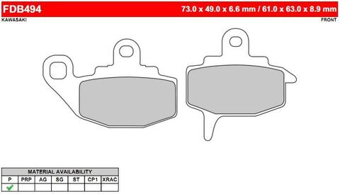 FDB494P Тормозные колодки дисковые MOTO, блистер 2 шт