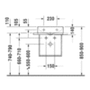 Duravit DuraSquare 31101000 Металлическая консоль подвесная 516х333 мм, для раковины 073245, Полотенцедержатель левый/правый, хром