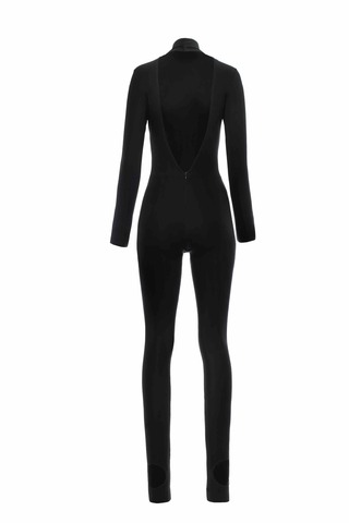 "Panther jumpsuit" Комбинезон с открытой спиной из эластичного трикотажа