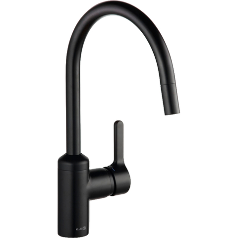 Kludi Bozz 428513978 Смеситель для кухни с выдвижным изливом, цвет: чёрный
