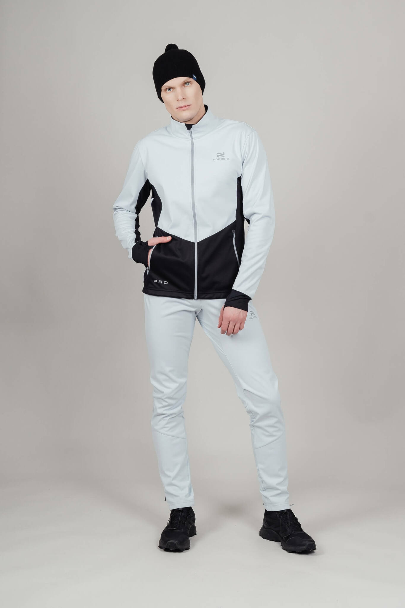Мужская тренировочная лыжная куртка Nordski Pro pearl blue-black - 13