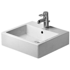 Duravit Vero 454500073 Раковина Умывальник шлифованный без перелива, с 3 отв. под смес., включая крепление, 500x470мм, цвет: Белый фото