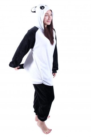 Kigurumi Веселая Панда. Дефект: синие разводы на белом