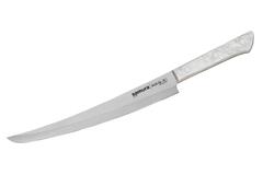 Нож для тонкой нарезки мяса, рыбы, суши, колбасы (слайсер) кухонный Tanto Samura HARAKIRI 230мм SHR-0046AWT