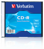 Оптический диск Verbatim CD-R 700MB 52X Extra Protection, Slim Case, 1 шт