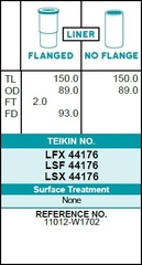 Гильза блока цилиндров TEIKIN LSX44176 (4шт/упак) не хонингованная