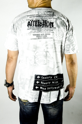 Affliction | Футболка мужская Circle Jerks Vintage White Tee Signature Series A505W спина