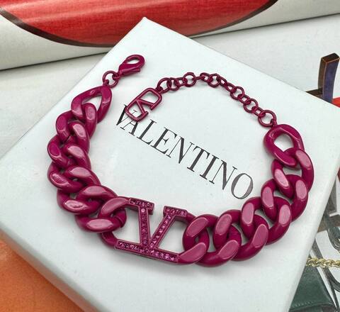 Браслет-цепь крупная VALENTINO в розовом родаже