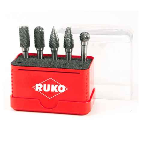 Набор бор-фрез твердосплавных 5шт HM S=6мм Mini-Box Ruko 116004