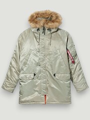 Куртка Аляска Alpha Slim Fit N-3B Parka (бежевая - dark khaki/orange)