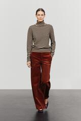 Massimo Dutti Вельветовые брюки-палаццо, красноватый