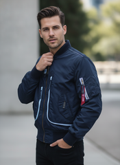 Куртка бомбер - Alpha Industries Richardson (синяя - r.blue)