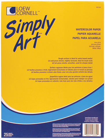 Альбом для акварели Loew-Cornell Simply Art Watercolor Pad 22,5 х30см -25л.