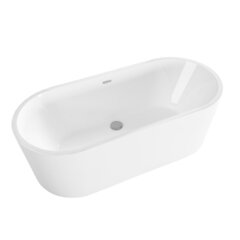 BelBagno BB109-177-80 Отдельностоящая акриловая ванна в комплекте с щелевым переливом и сливом, 177x80, цвет: белый фото