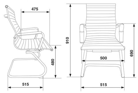 Кресло посетителя CH-883-LOW-V (Бюрократ)