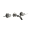 Gessi 316 54492#239 Встраиваемый смеситель для раковины на 3 отверстия, излив 146-128мм (внешние части), цвет: steel brushed