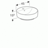 Geberit VariForm 500.769.01.2 Раковина с установкой на столешницу круглой формы, 45 см, с отв. под смеситель, с отв. перелива