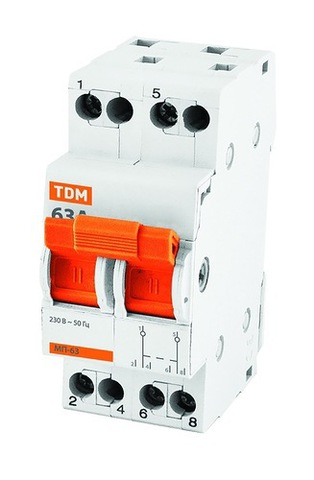 Модульный переключатель трехпозиционный МП-63 2P 63А TDM