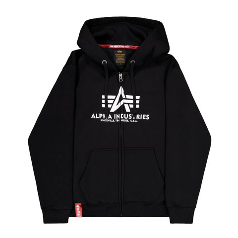 Толстовка Alpha Industries Basic Big Logo Zip Hoodie Black (Черная)