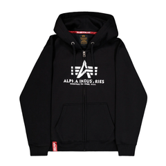 Толстовка Alpha Industries Basic Big Logo Zip Hoodie Black (Черная)