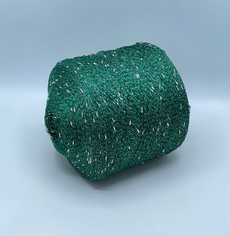 Бобинная пряжа, 500-700м, 90%Хлопок, 10%Люрекс, Зеленый, 41665