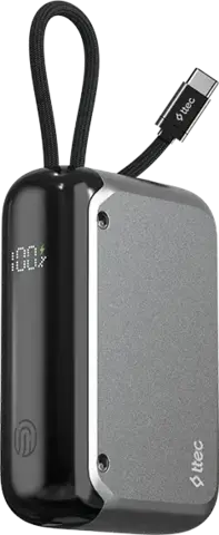 Внешний аккумулятор TTEC ReCharger LCD 10000mAh USB-C&USB-A PD 33W Powerbank встр кабелем USB-C, черный