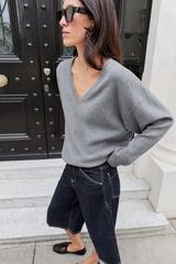ZARA МЯГКИЙ ТРИКОТАЖНЫЙ СВИТЕР, СЕРЫЙ МЕЛАНЖ