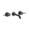 Gessi 316 54492#707 Встраиваемый смеситель для раковины на 3 отверстия, излив 146-128мм (внешние части), цвет: brushed black metal pvd