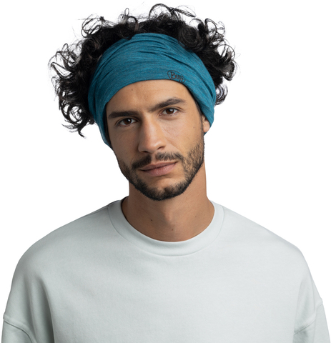 Шерстяной шарф-труба Buff Merino Lightweight Solid Teal фото 2
