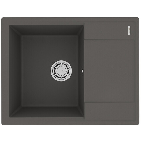 Lemark Imandra 9910023 Кухонная мойка 640 врезная прямоугольная с крылом из кварцгранита цвет: Серый шёлк