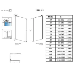 Radaway 10319104-91-01R Modo SL II Brushed Nickel 100 Right фото