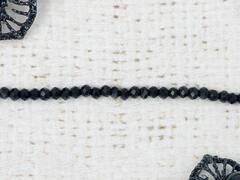 Бусины граненые Рондель, d 2 мм, чёрный