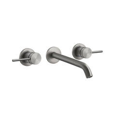 Gessi 316 54494#239 Встраиваемый смеситель для раковины на 3 отверстия, излив 200-180мм (внешние части), цвет: steel brushed фото