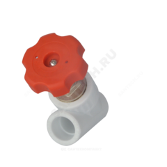 Клапан (вентиль) PP-R запорный белый Дн 20х45гр внутренняя пайка VALFEX 10174020